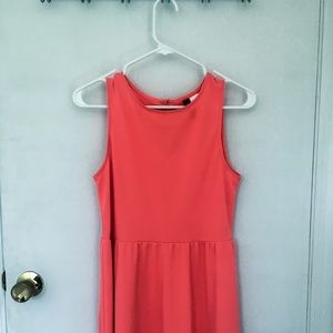 Salmon Pink Keyhole Tank Dress